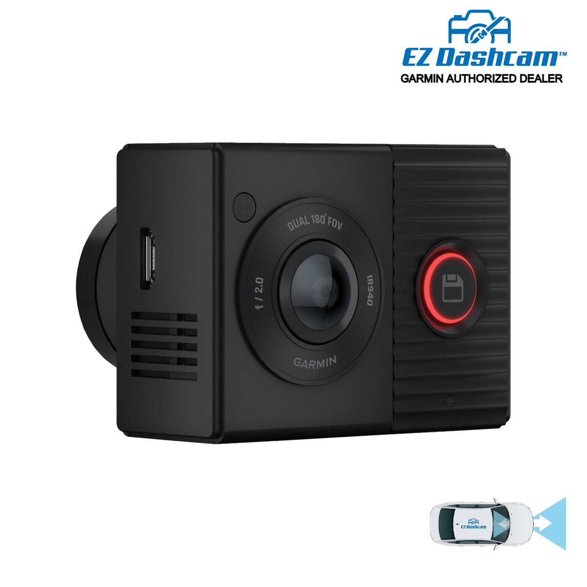 Garmin Tandem Front and Rear Camera Dash Cam - Black
