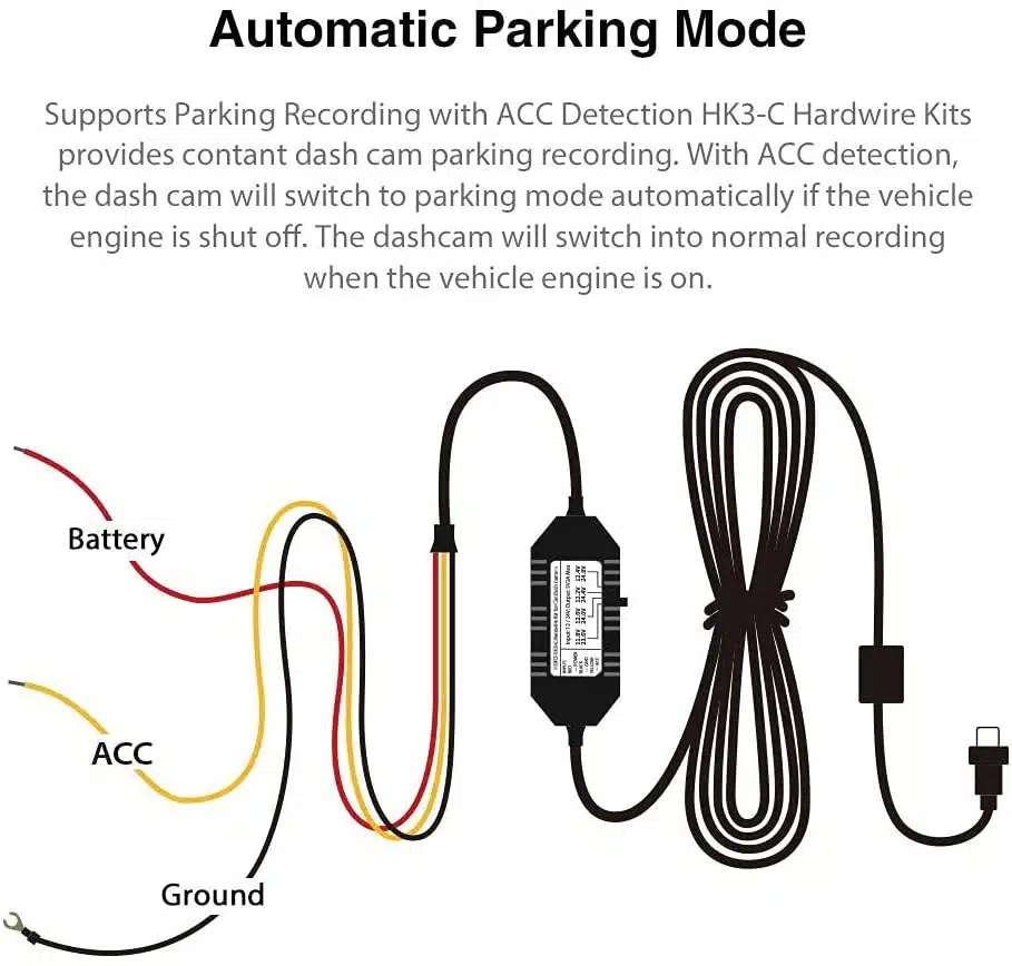 Viofo HK3-C ACC Hardwire Kit for A139 Dash Cam