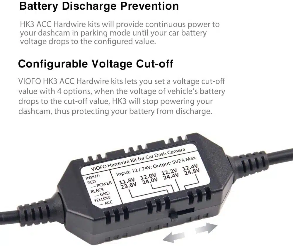 Viofo HK3 ACC Hardwire Kit for A129, A129 Plus, A129 PRO, A129 IR, A119V3