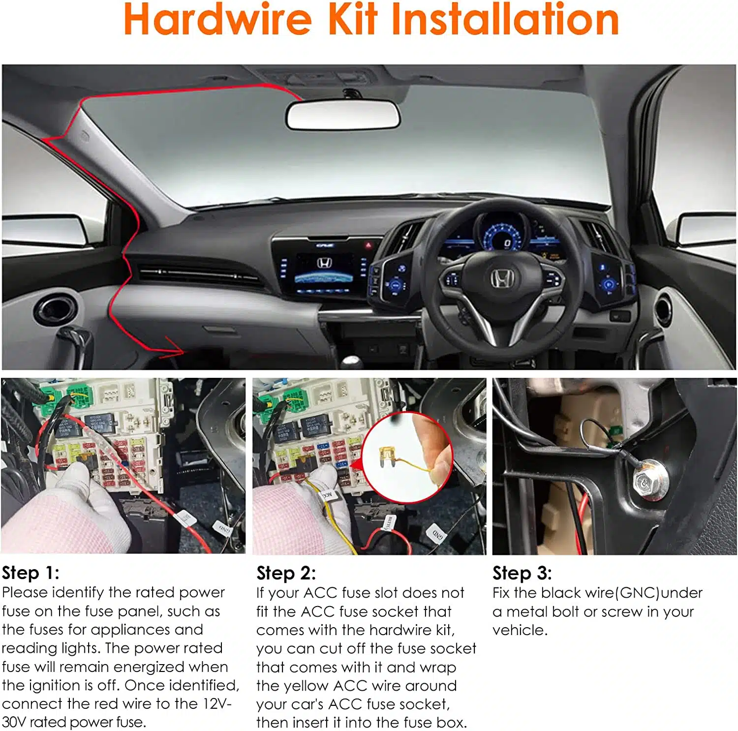 Vantrue Hardwire Kit for N4, N2 Pro (2023) / E1 / E1 Lite / E2 / E3 / S2 / N2S / N1 Pro (2023) / X4S Dash Cam