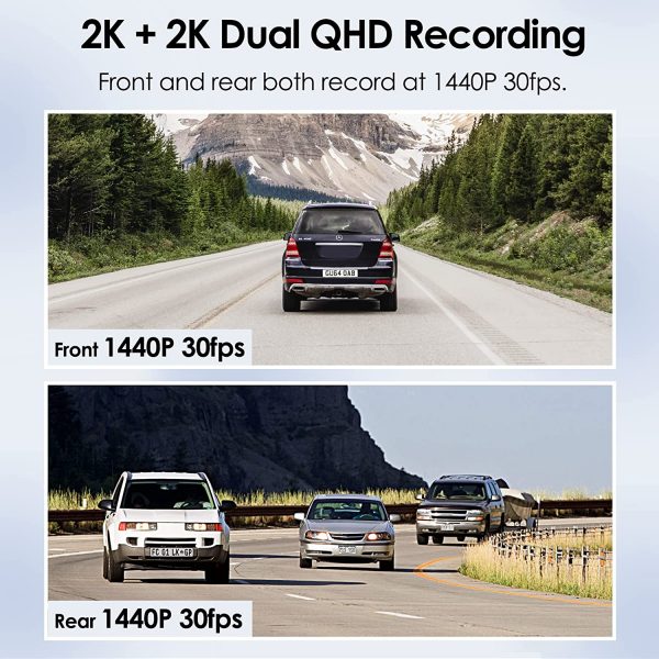 A129 Plus Duo Dual Channel Dash Cam Front 2K 1440P + Rear 1080P Wi