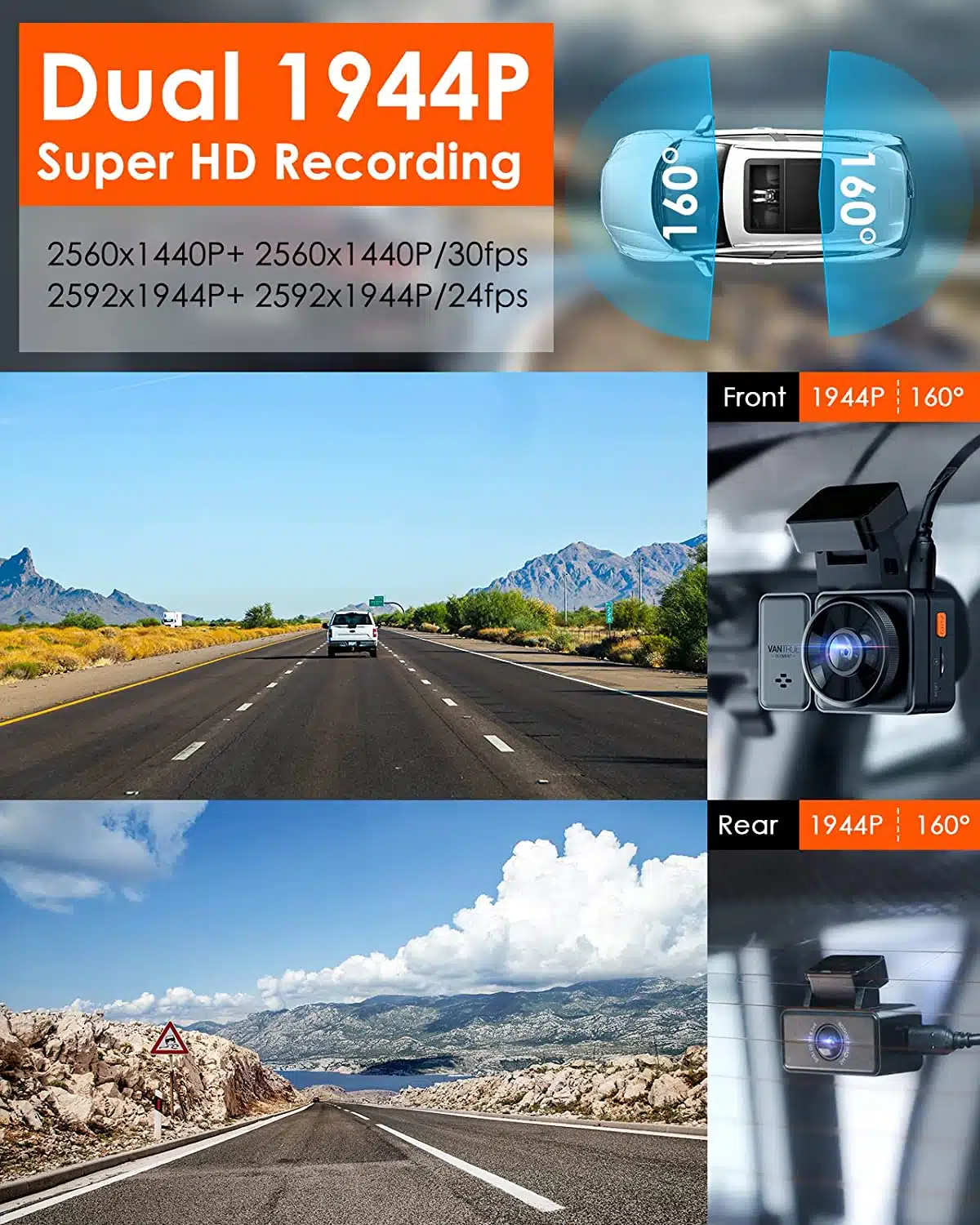 Vantrue E2 Dual Dash Cam