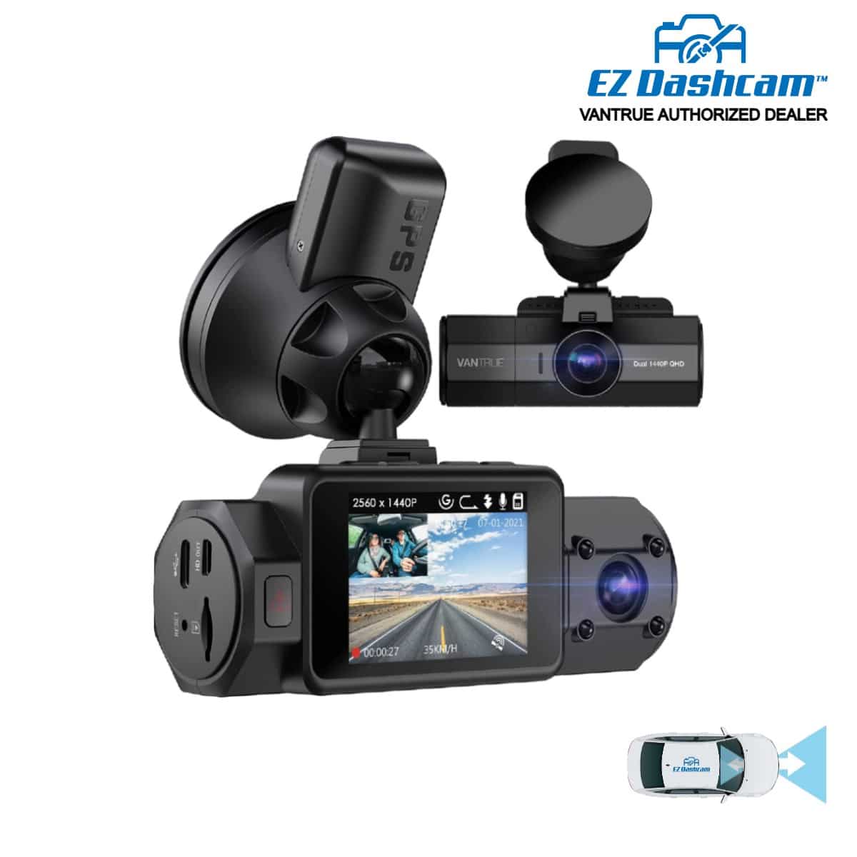 Vantrue N2S 2K Dual Dash Cam | EzDashcam