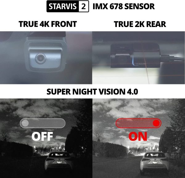 Thinkware U3000 4K Front + Rear Dashcam With Built-in Parking Radar