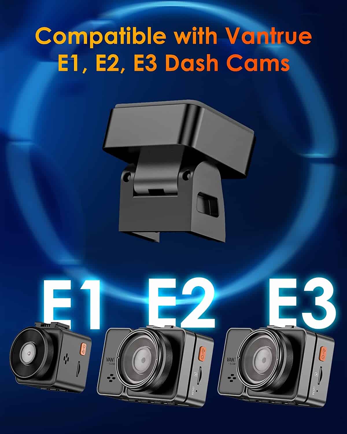 Vantrue E1, E1 Lite, E2, E3 Dash Cam Type C USB Port Adhesive Dash Cam Magnetic Windshield GPS Mount