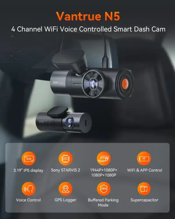 Vantrue N5 2K 4 Channel Dash Cam