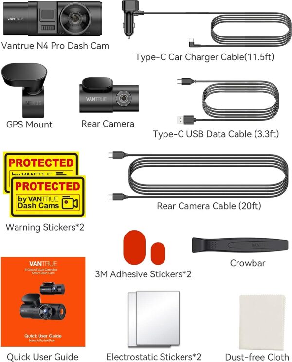 Vantrue N4 Pro 3-Channel Dash Cam