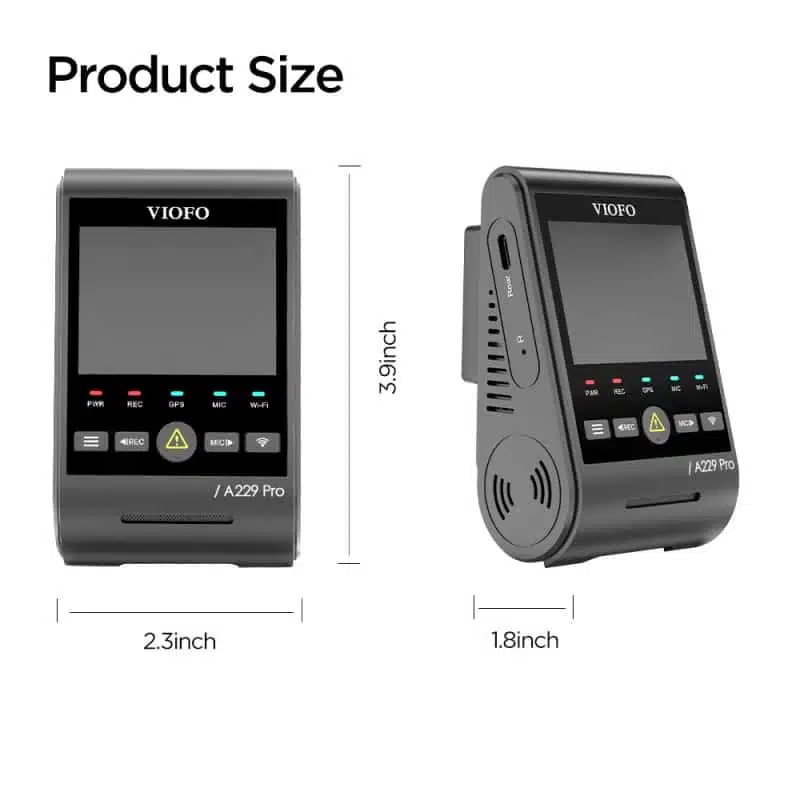 VIOFO A229 PRO 1CH 4K HDR FRONT DASH CAM WITH SONY STARVIS 2 IMX678 8MP SENSOR SUPER NIGHT VISION VOICE CONTROL 5GHZ WIFI GPS