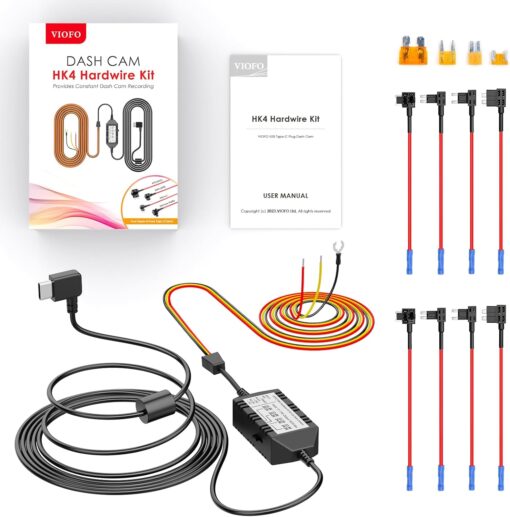 VIOFO Type-C HK4 Hardwire Kit with 8pcs Full Set Fuse for A329, A229, A119MINI2, A139, T130, WM1