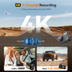 Wolfbox X5 3-CH 4K Dash Cam