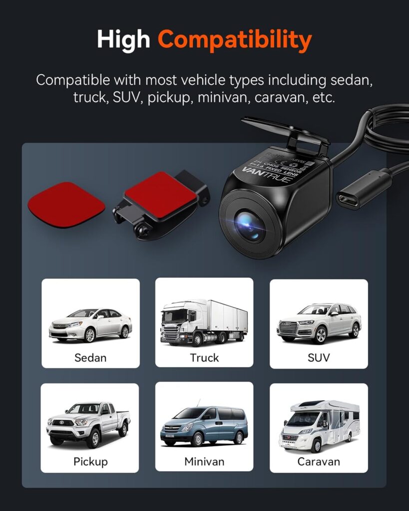 Vantrue Waterproof Rear Camera for E3 | N4 Pro | S1 Pro