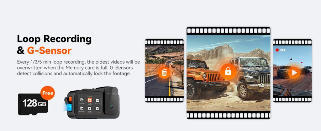 Wolfbox X5 3-CH 4K Dash Cam