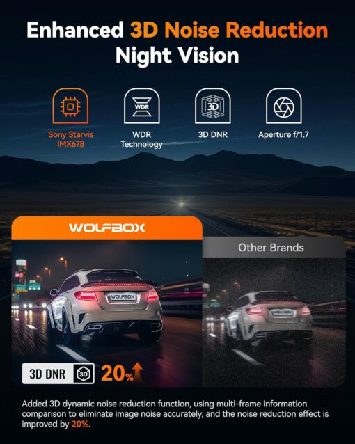 Wolfbox X5 4K 3-Channel Dash Cam