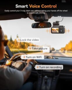 Wolfbox X5 4K 3-Channel Dash Cam