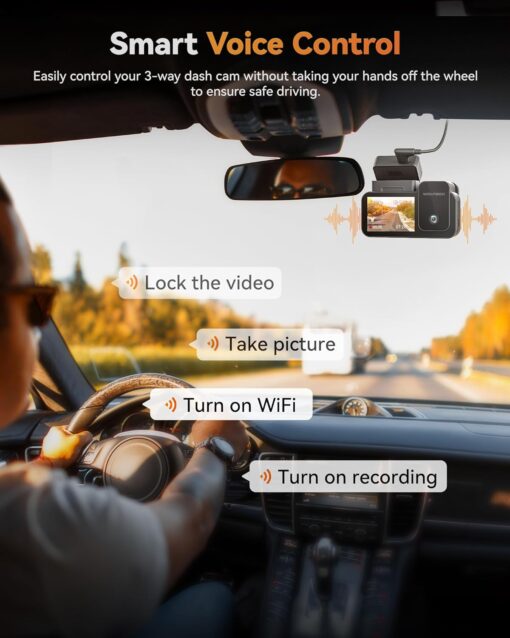 Wolfbox X5 4K 3-Channel Dash Cam