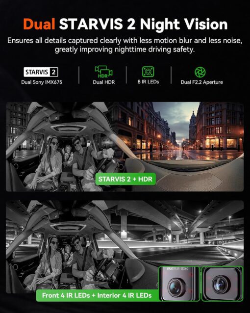 Vantrue E360 5.2K 360° Panoramic Dash Cam - Image 3