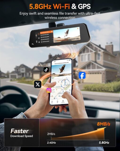 Wolfbox G900 PRO 12 Inch Dual Channel Rear View Mirror 4K Dash Cam - Image 4