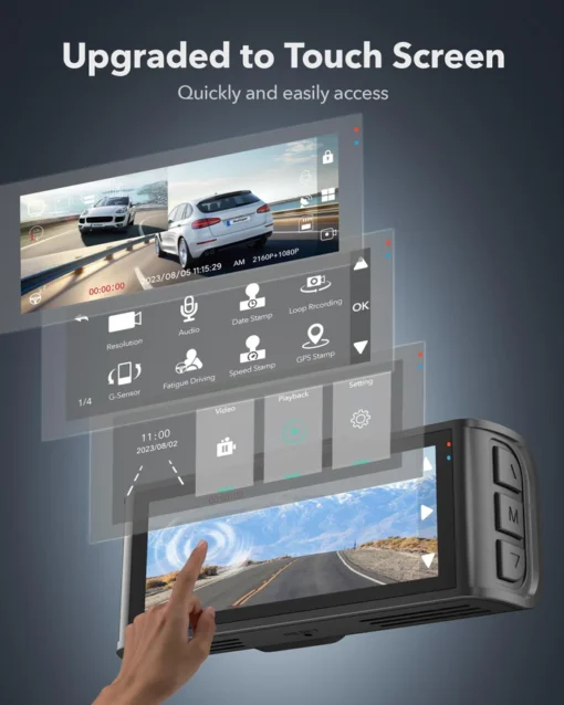 Redtiger F7NT Touch Screen 4K Dual Dash Cam - Image 2