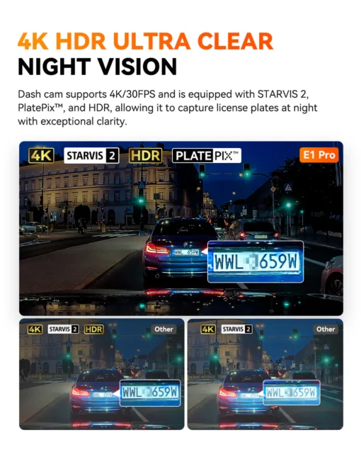 Vantrue E1 Pro 4K Front Dash Cam - Image 3