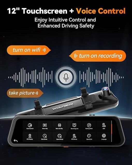 Wolfbox G900 TriPro Bumper Version 3 Channel Rearview Mirror Dash Cam - Image 2