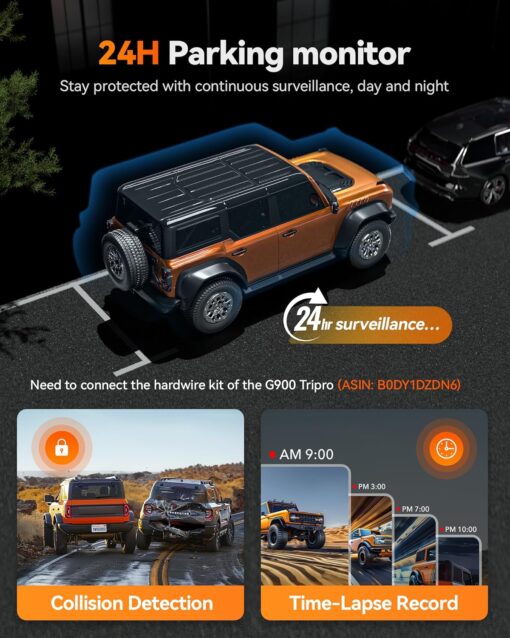 Wolfbox G900 TriPro Cabin Version 3 Channel 4K Rear View Mirror Dash Cam - Image 8