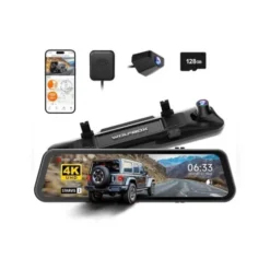 Wolfbox G900 TriPro Bumper Version 3 Channel Rearview Mirror Dash Cam