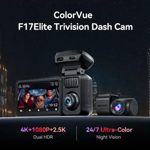 Redtiger F17 Elite 4K 3 Channel Dash Cam - Image 2