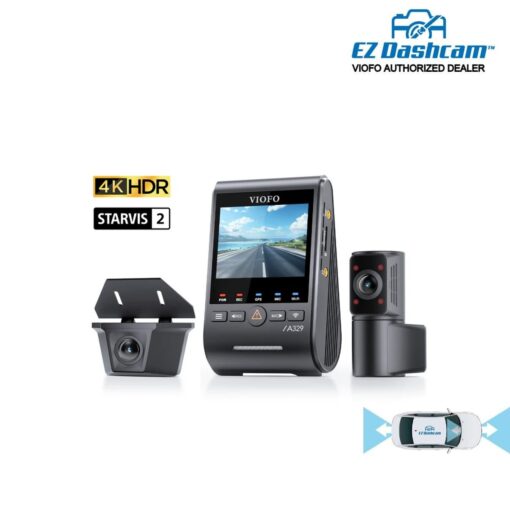Viofo A329SW 4K 3 Channel Dash Cam with Fisheye Cabin + Waterproof Rear Camera