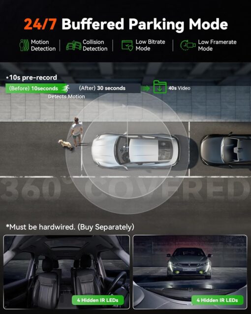 Vantrue E360 Plus 5.2K 360° 3CH Panoramic Dash Cam - Image 2