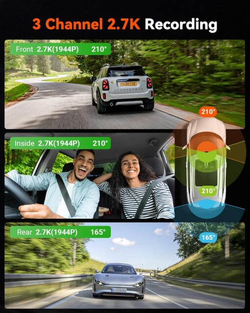 Vantrue E360 Plus 5.2K 360° 3CH Panoramic Dash Cam - Image 7