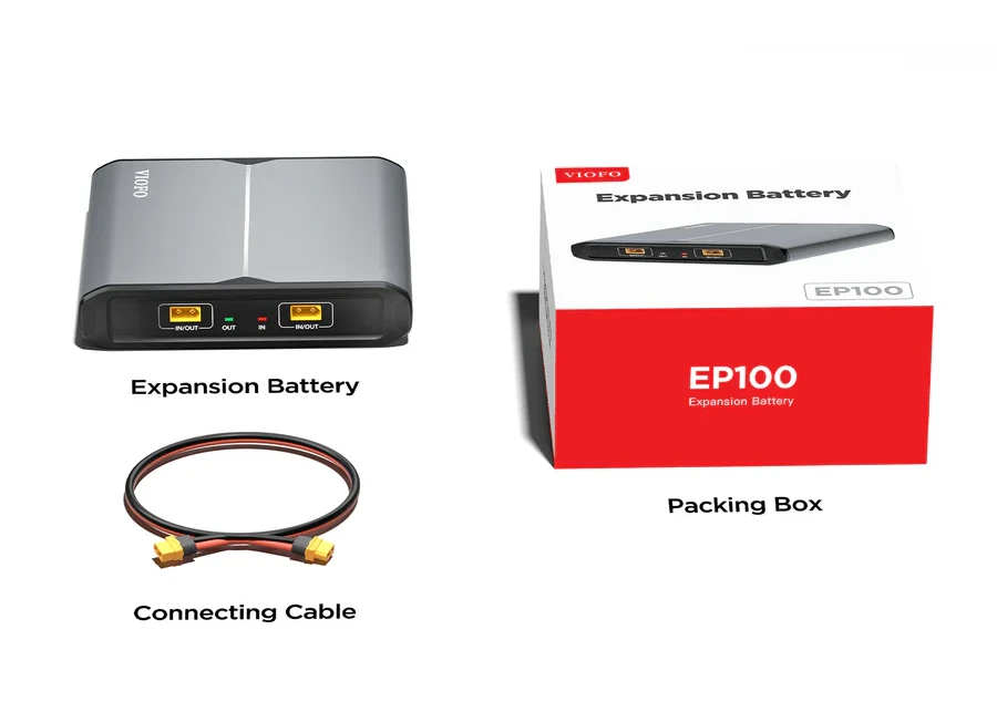 viofo ep100 expansion battery for bp100 battery pack easy to expand capacity for much longer parking recording