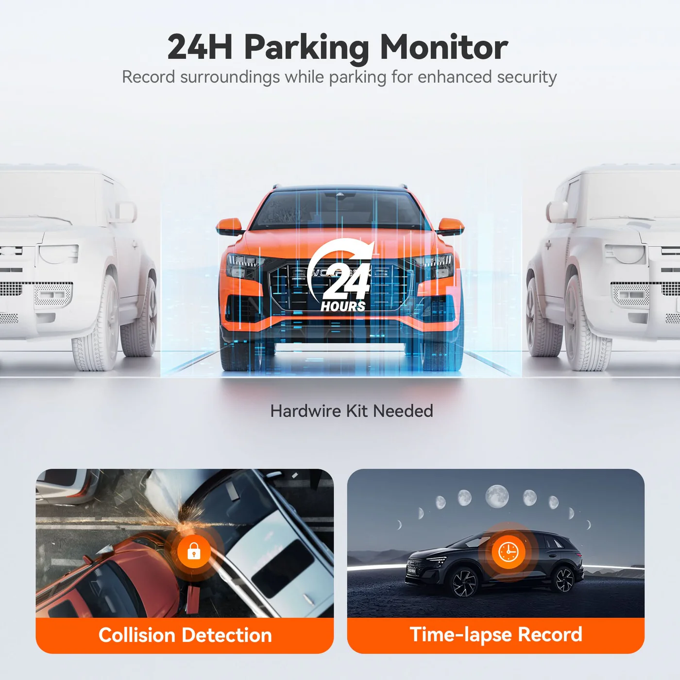 WOLFBOX G850 Pro 4K Wifi ADAS Front and Rear Mirror Dash Cam - Image 7